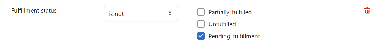 Filtering by Fulfillment Status